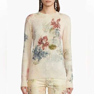 Ralph Lauren Collection Embellished Floral Crewneck Cashmere Sweater